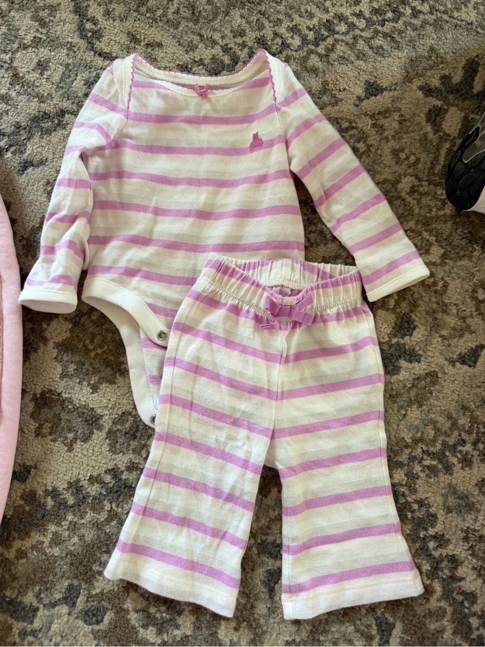 GAP Pink and White Striped Baby Matching Set
